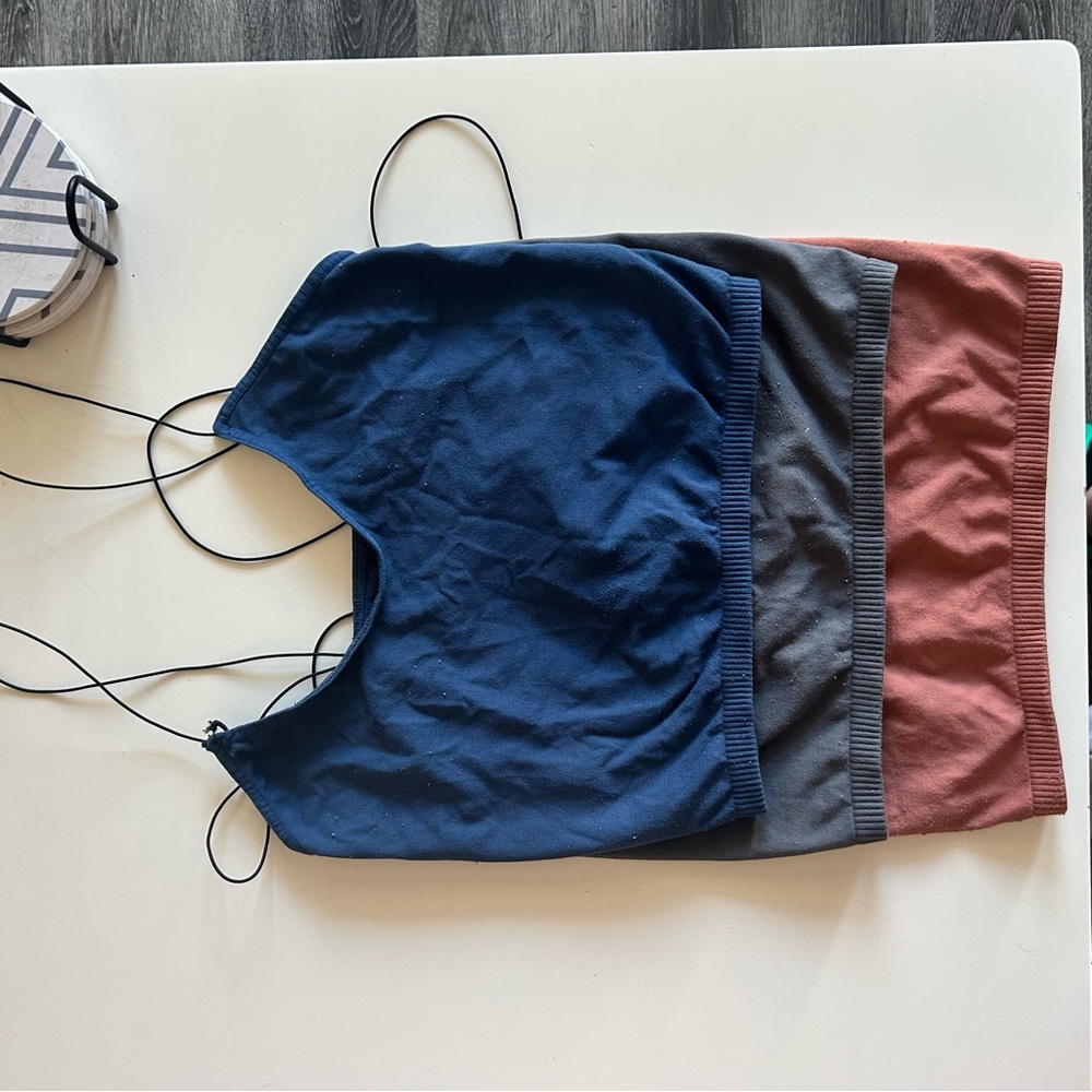 Free People Camisoles in Navy, Charcoal, and Rust